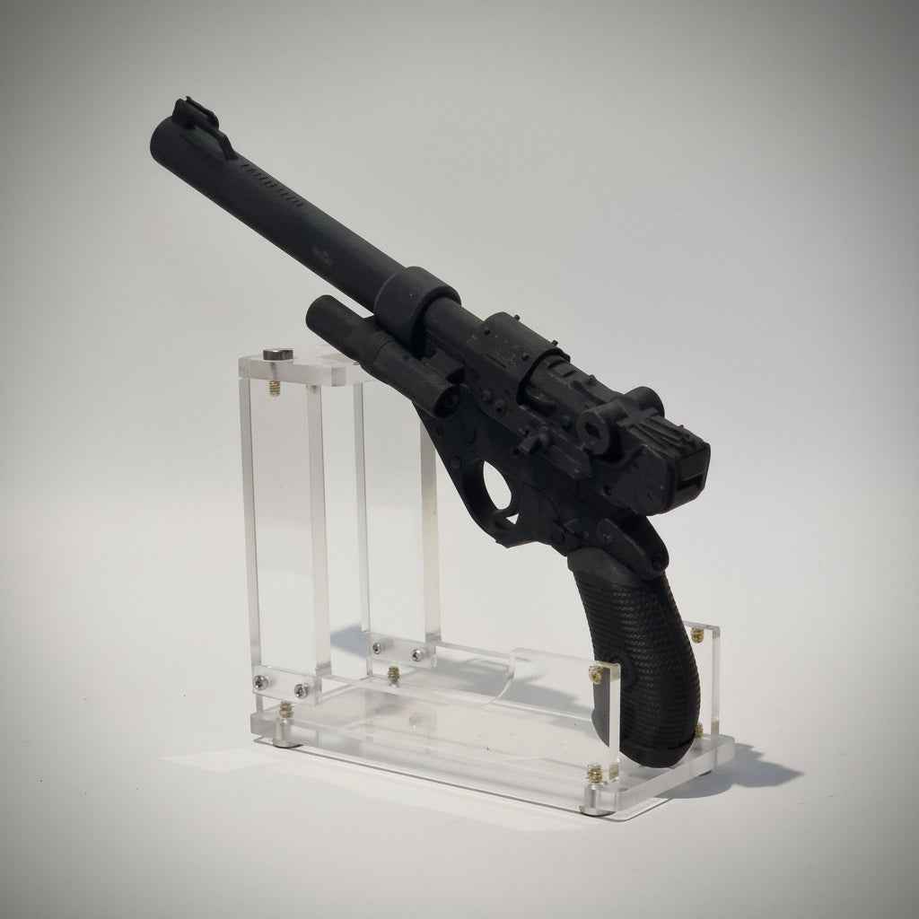 Blaster LW-896 Jedi Survivor angle view 3D print Star Wars cosplay NMT's Workshop