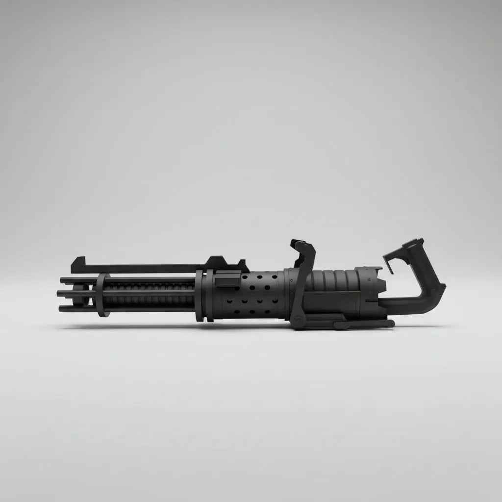 Z-6 Rotary Blaster Cannon side view 3D printed Star Wars prop NMT's Workshop