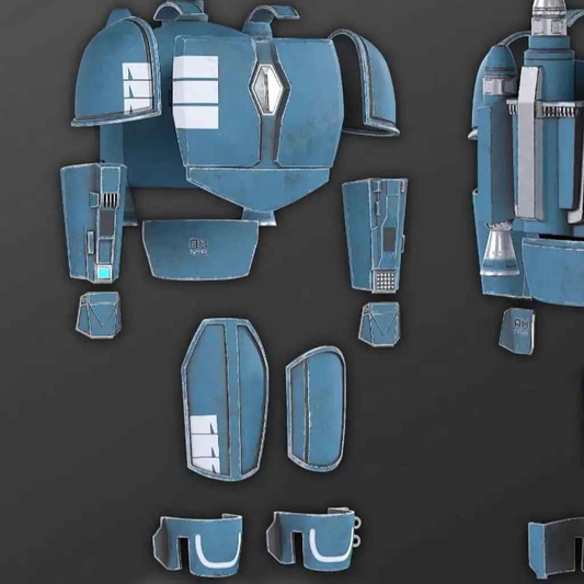 Death Watch Armor back view 3D printed Mandalorian cosplay NMT's Workshop